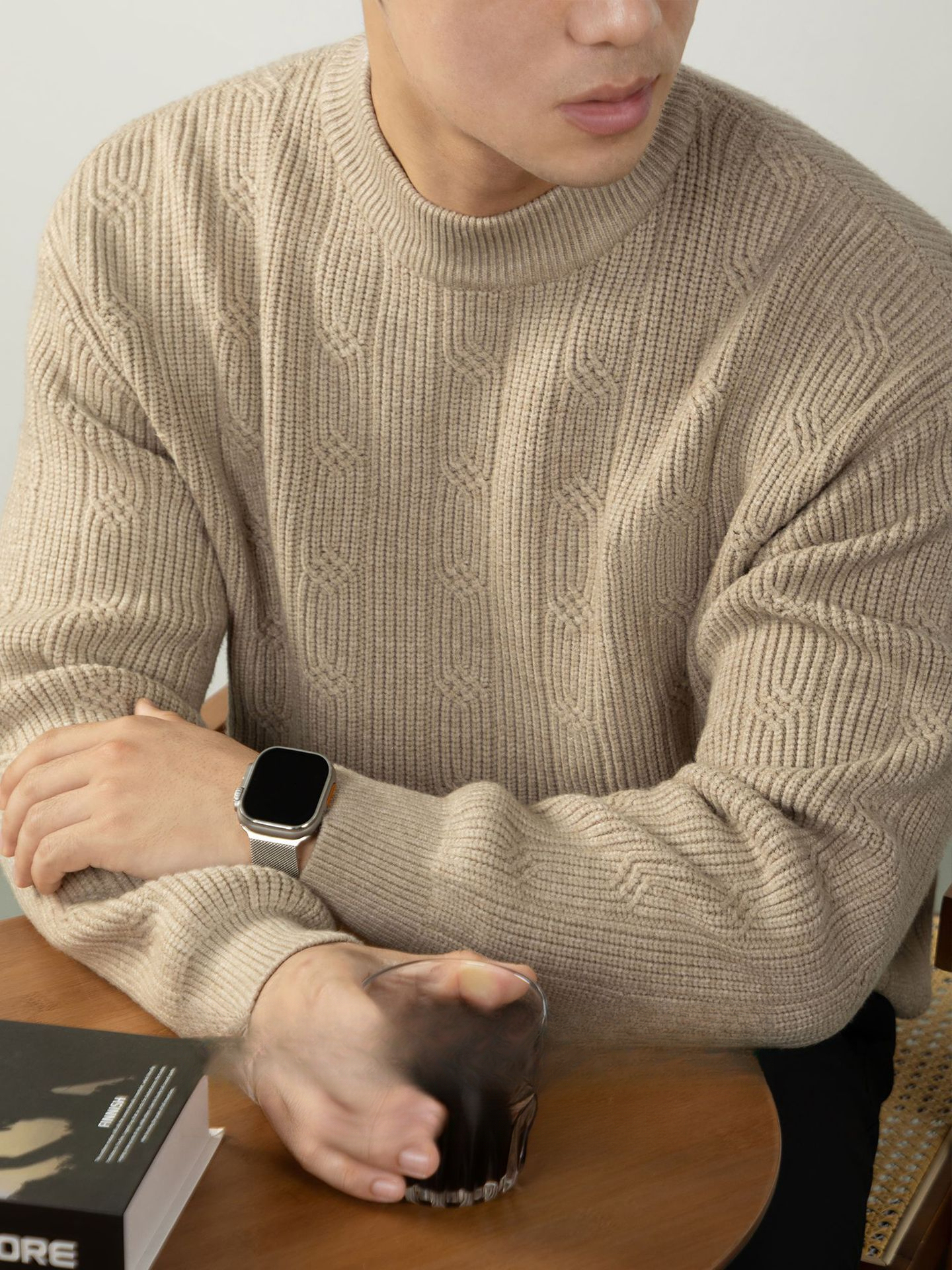 羊毛萊賽爾半高領毛衣厚款高級提花肌理秋冬保暖針織衫