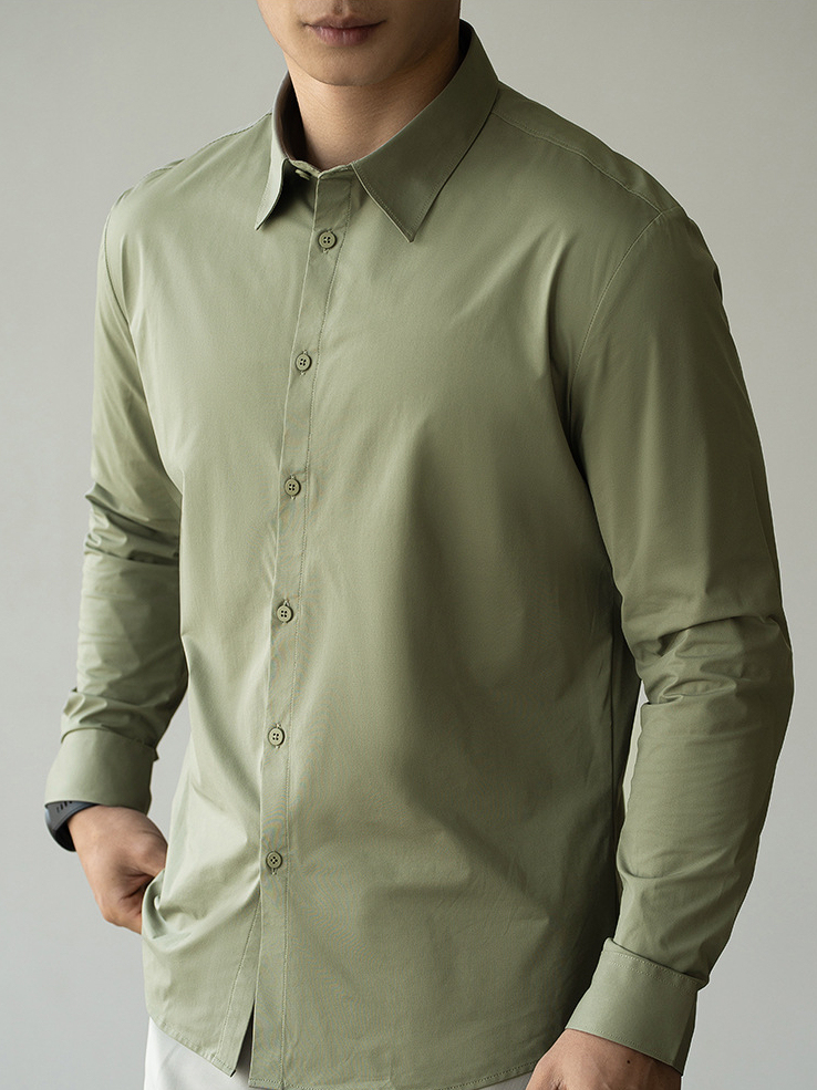 100G輕量化無痕0壓感四面彈長袖男2025春商務新款