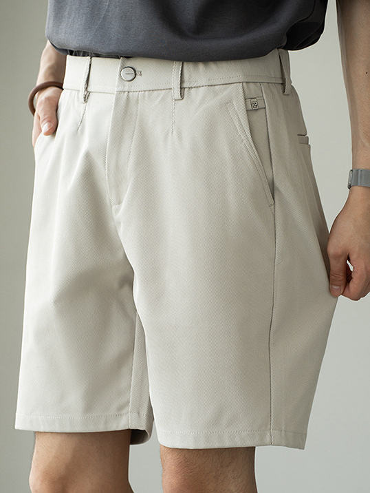 肌理質感直筒短褲男士2025夏季新款涼感休閒褲子