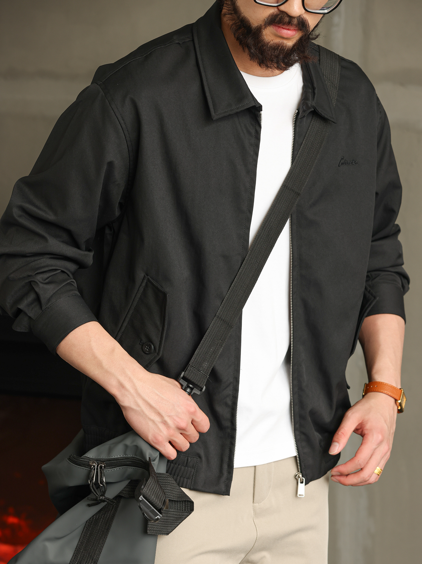 【智性通勤】美式哈靈頓翻領夾克男25秋季短款休閒外套男