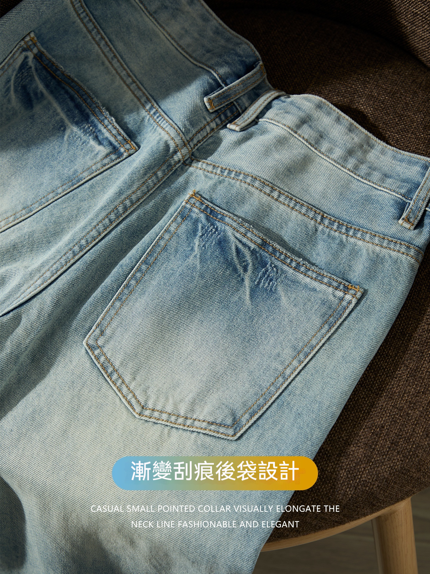 【美式復古】水洗做舊牛仔褲男長褲微闊舒適直筒慵懶時尚休閒褲潮