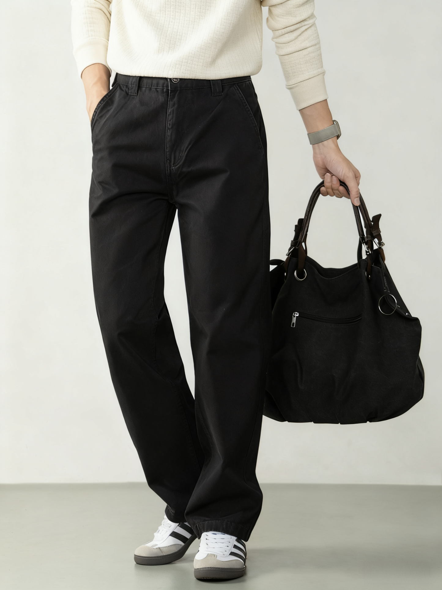 【100%純棉】膚感水洗港風復古休閒褲男長褲2025秋冬厚款高端褲子