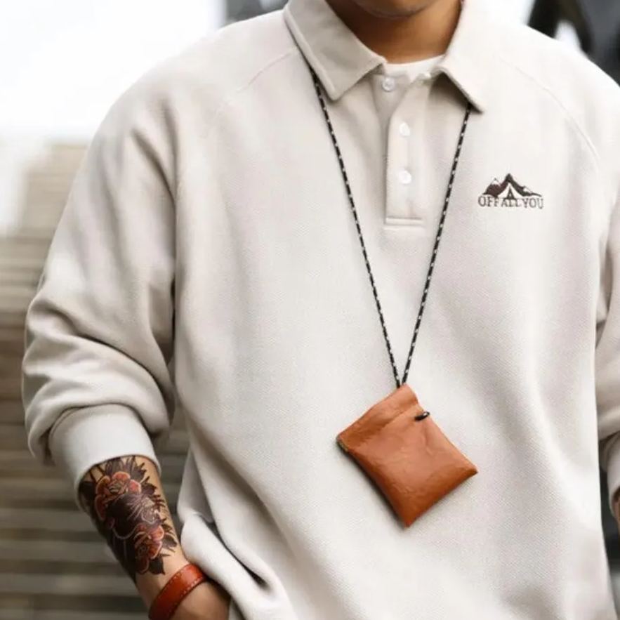 復古人工PU適用airpods耳機包挂繩零錢皮包-Retro's Wear