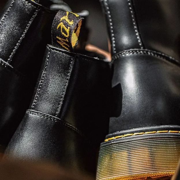 (軟皮)馬丁靴男中幫加絨雪地靴子黑色高幫棉鞋休閒軟皮工裝