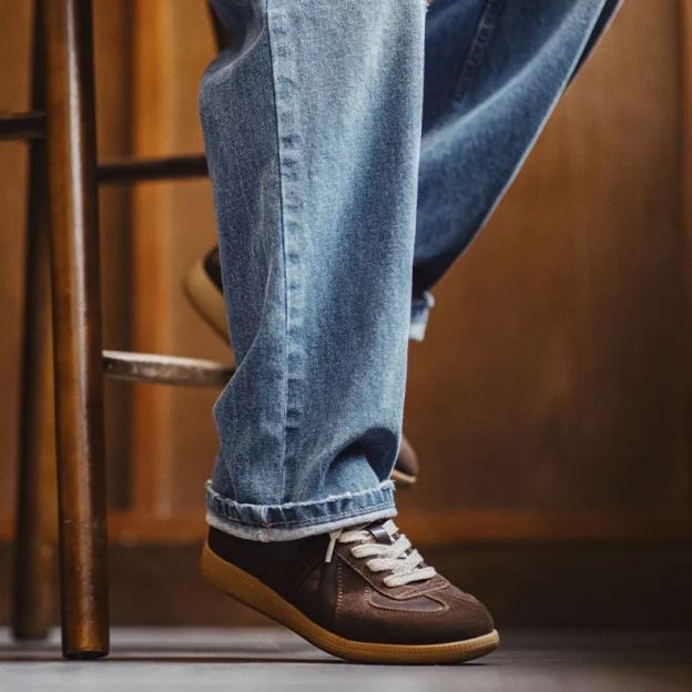 2025新款板鞋秋冬平底低幫百搭男鞋休閒運動軟底復古德訓鞋