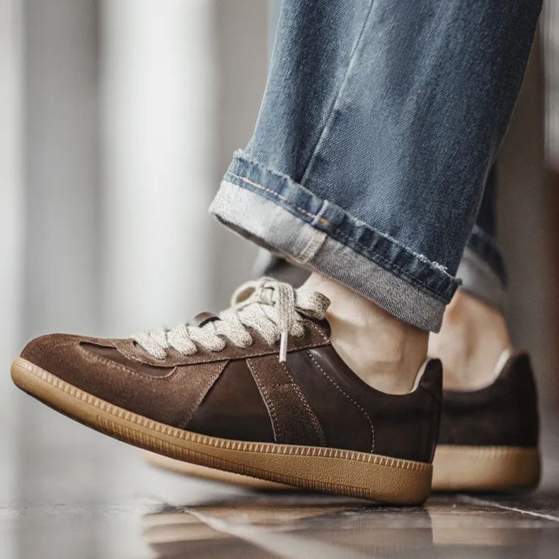 2025新款板鞋秋冬平底低幫百搭男鞋休閒運動軟底復古德訓鞋