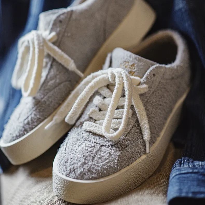 德訓鞋2025新款設計感小眾秋冬季百搭翻毛皮男鞋厚底增高板鞋