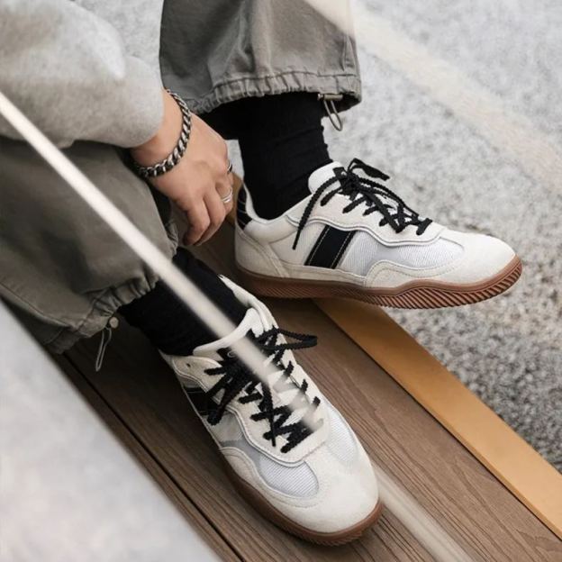 黑尾德訓鞋男鞋2025春季新款復古訓練鞋百搭透氣運動休閒鞋子