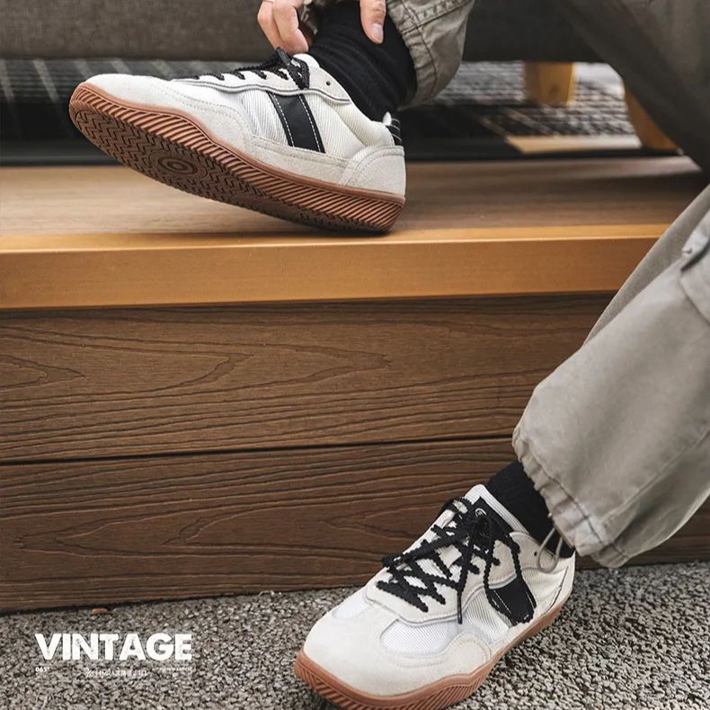 黑尾德訓鞋男鞋2025春季新款復古訓練鞋百搭透氣運動休閒鞋子