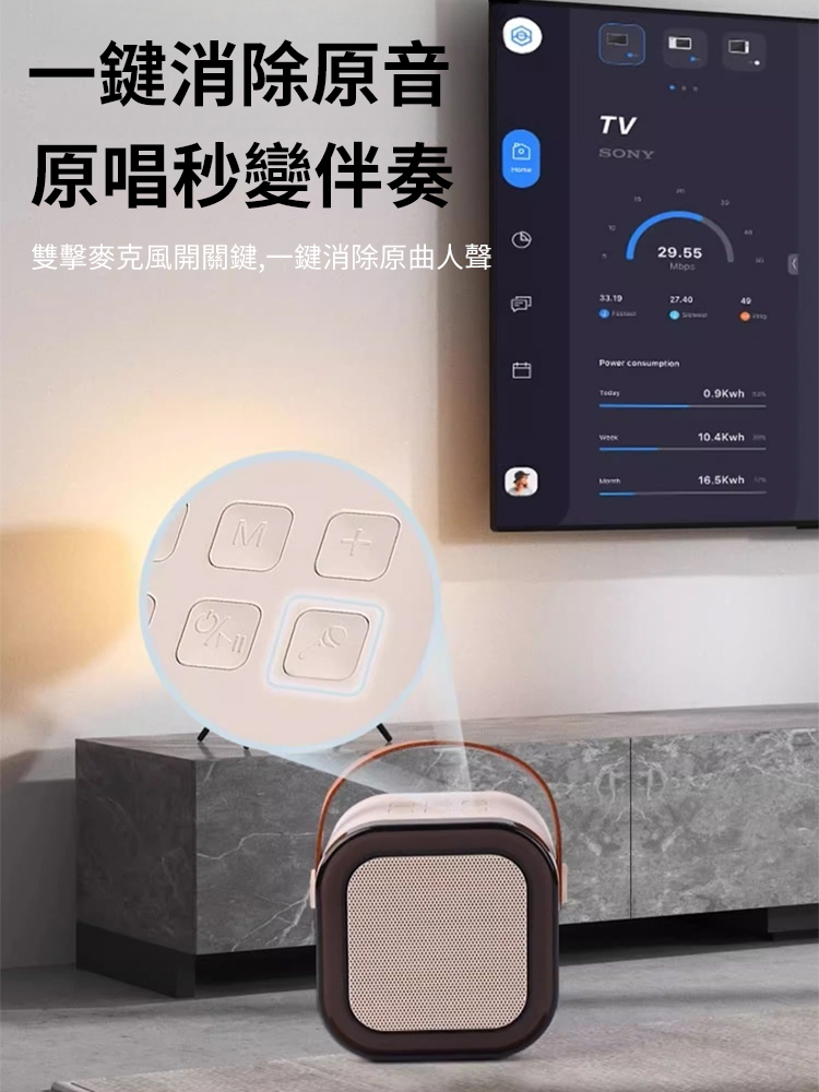 【送雙麥】便攜K歌藍牙音響
