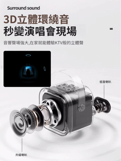 【送雙麥】便攜K歌藍牙音響