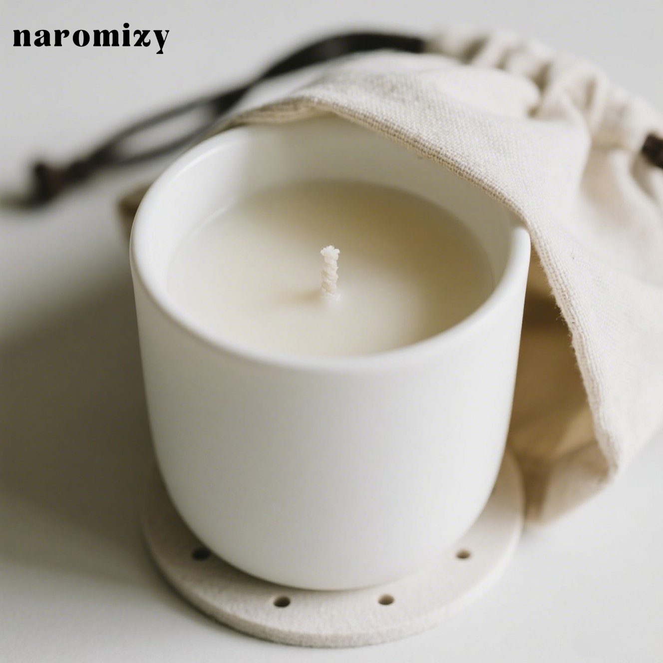 White ceramic scented candle