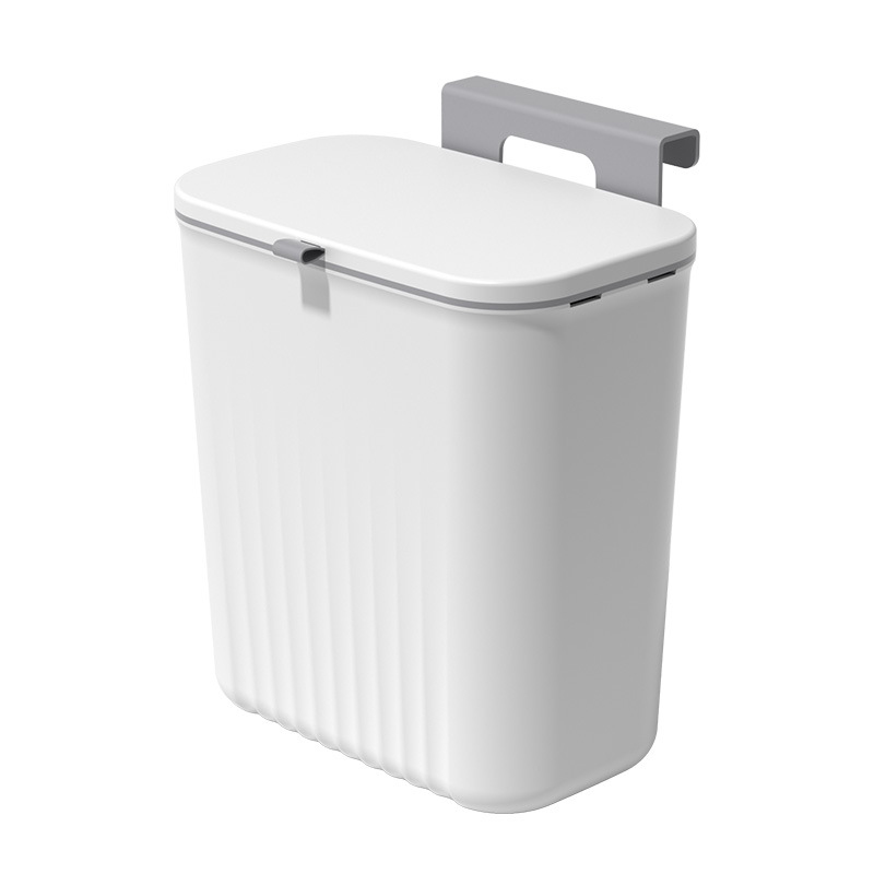 Hangable sliding lid trash can