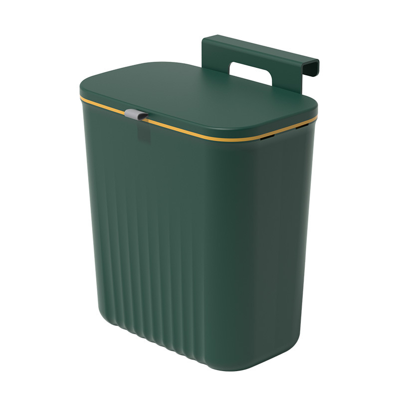 Hangable sliding lid trash can