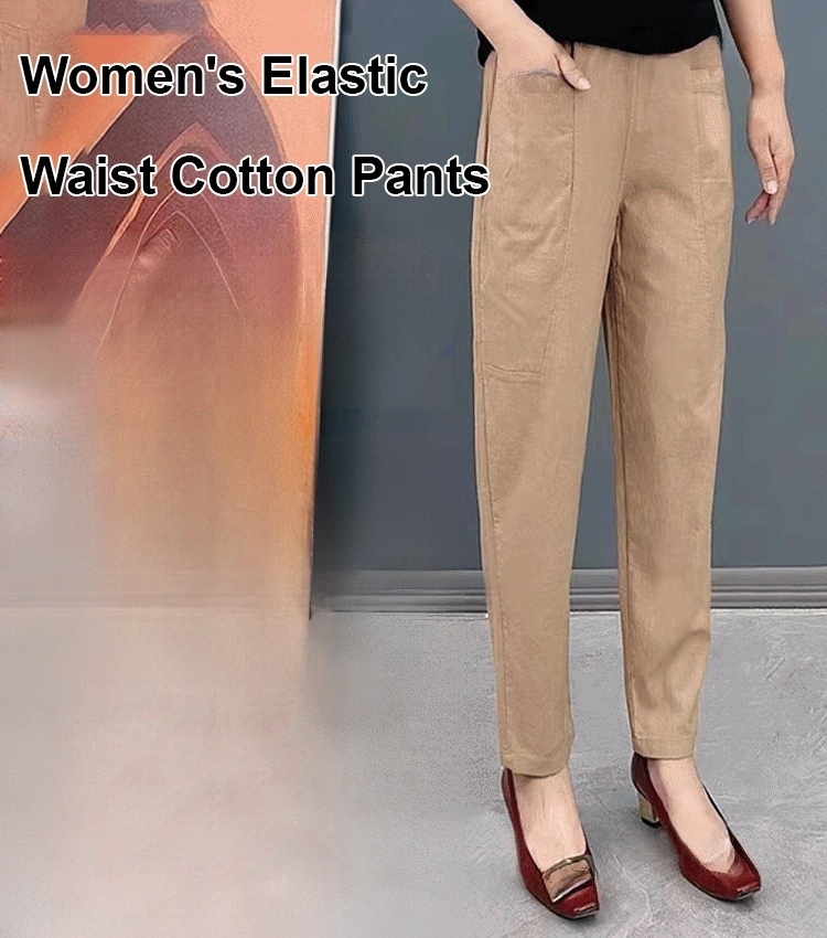 🔥Fashionable cotton and linen harem pants 💕🍀Soft and skin-friendly sweat-absorbent and breathable