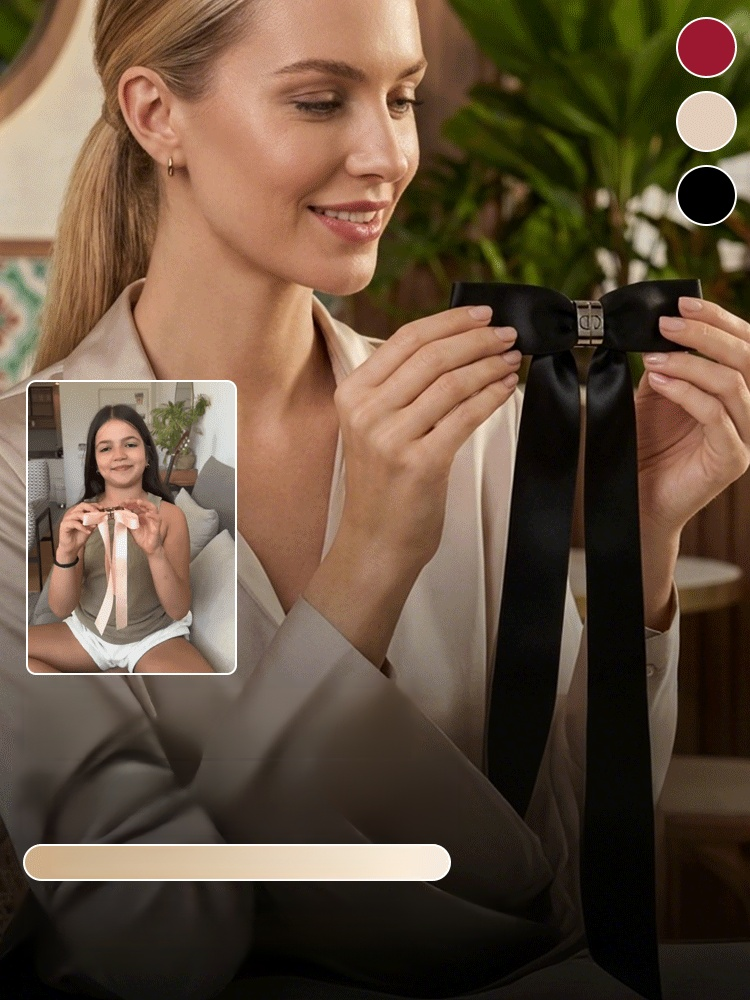 Ladies' Metal Bow Magnetic Hair Clip