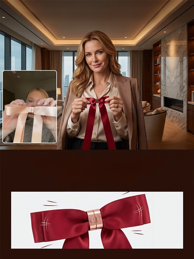 Ladies' Metal Bow Magnetic Hair Clip