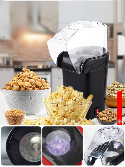 Popcorn in a flash! Oil-free hot air popcorn maker