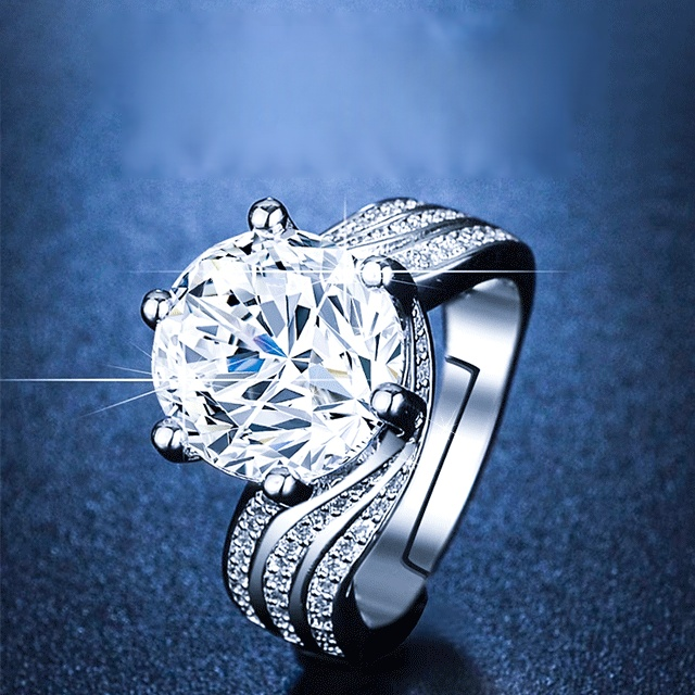 [Light luxury] Luxurious rhinestone ring full of rhinestones