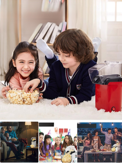 Popcorn in a flash! Oil-free hot air popcorn maker