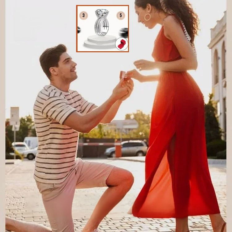 [Light luxury] Luxurious rhinestone ring full of rhinestones