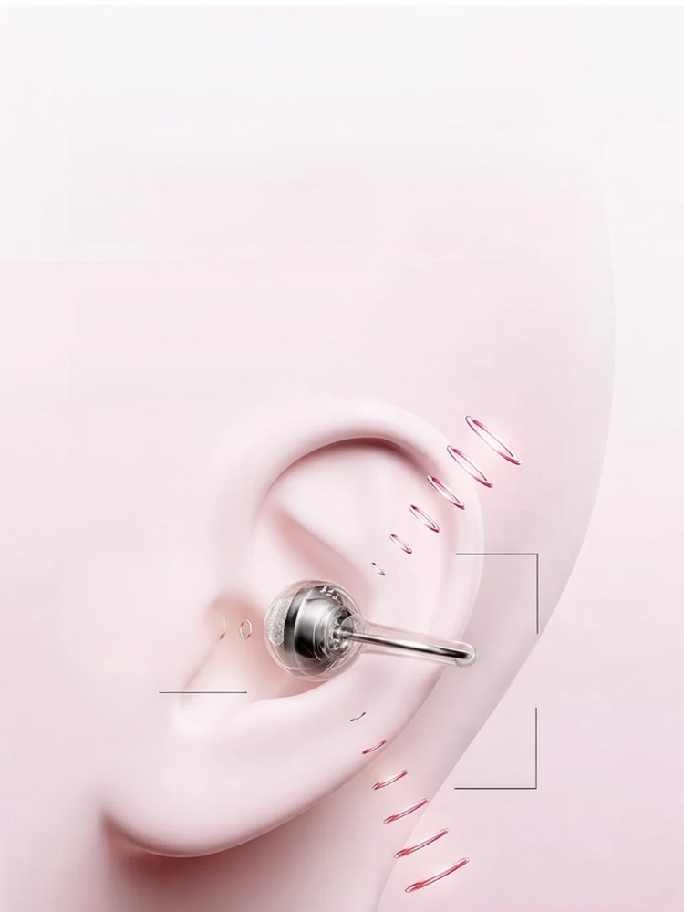 Bowknot Bluetooth Earbuds Clip-on Earrings with Rhinestone Button