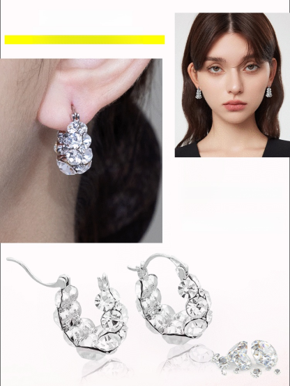 Exquisite Sparkling Full Rhinestone Earrings