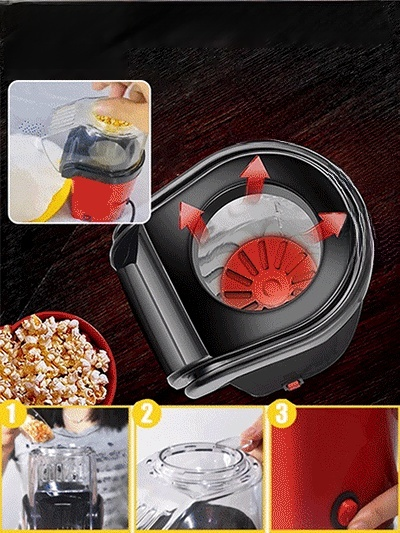 Popcorn in a flash! Oil-free hot air popcorn maker