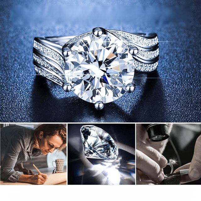 [Light luxury] Luxurious rhinestone ring full of rhinestones