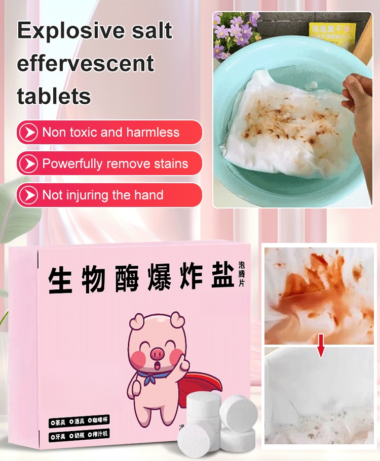 Explosive salt effervescent tablets