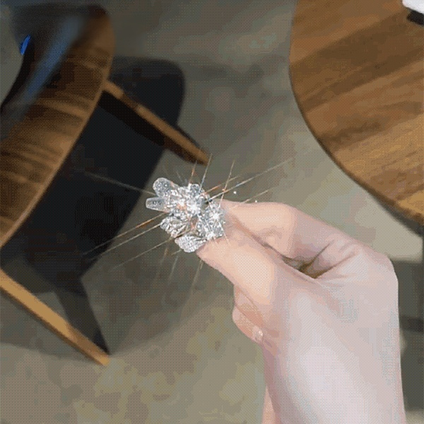 [Light luxury] Luxurious rhinestone ring full of rhinestones