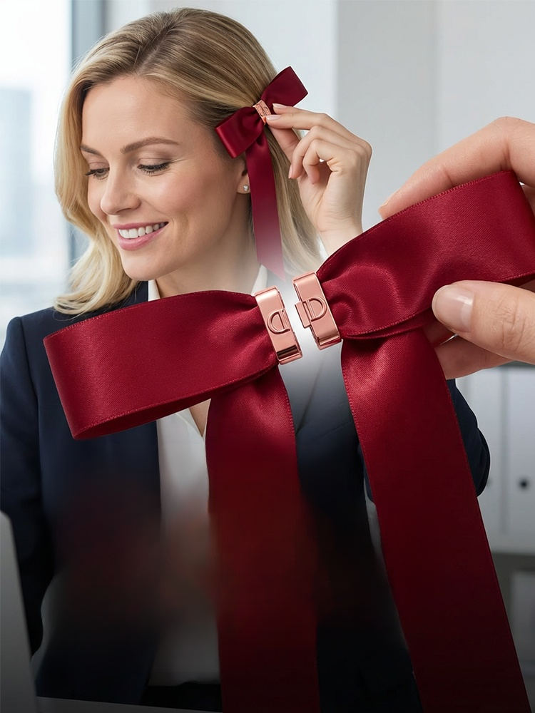 Ladies' Metal Bow Magnetic Hair Clip