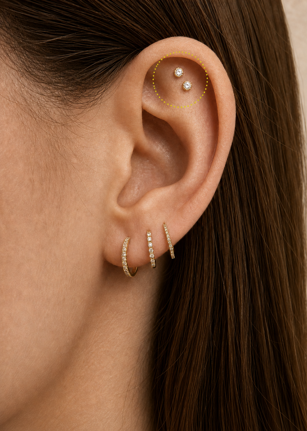 Flat Helix piercing placement