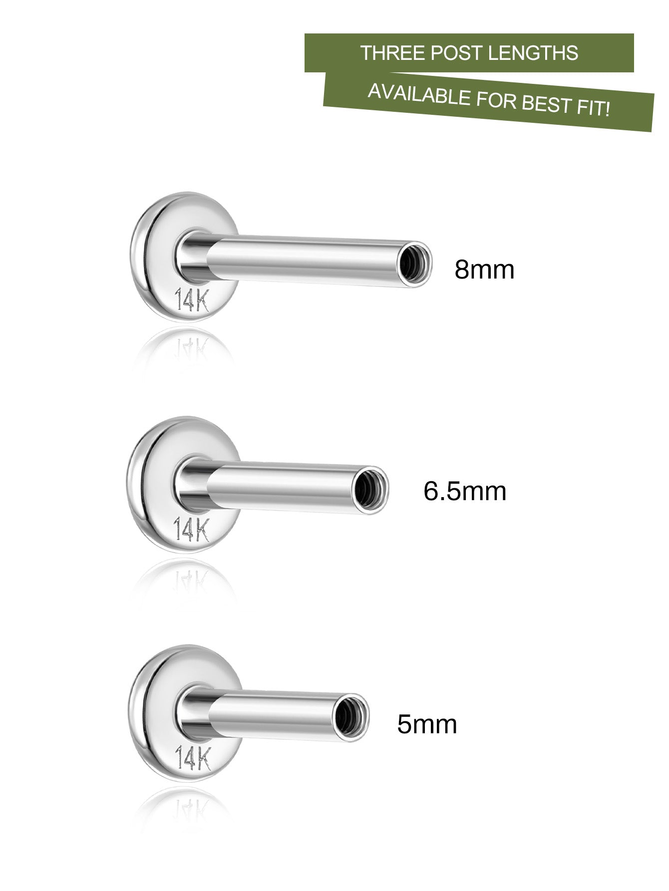 14K Solid Gold Flatback Base 5mm/6.5mm/8mm-aurivna
