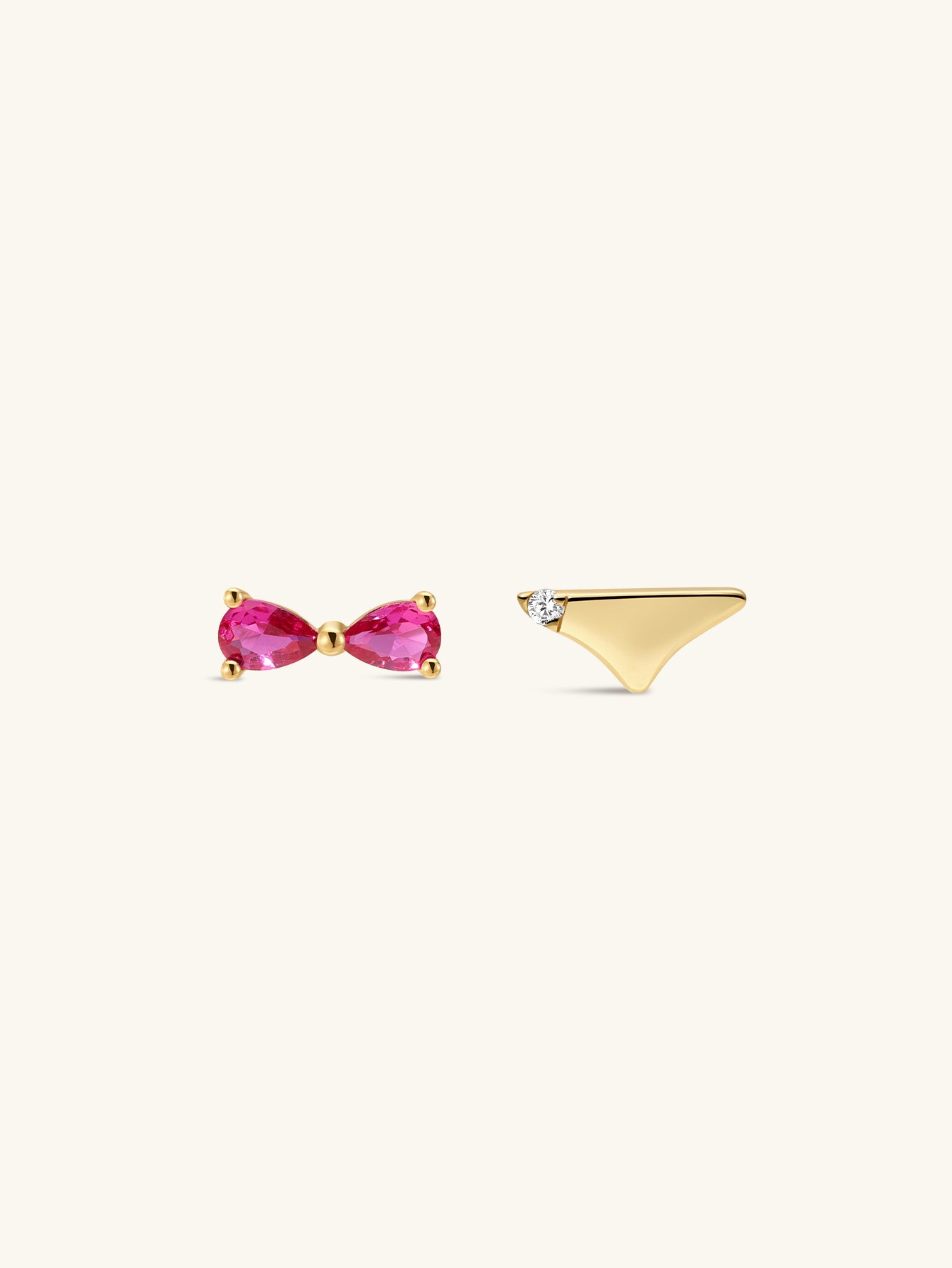 14K Solid Gold Seaspritz CZ Bikini Flatback-aurivna