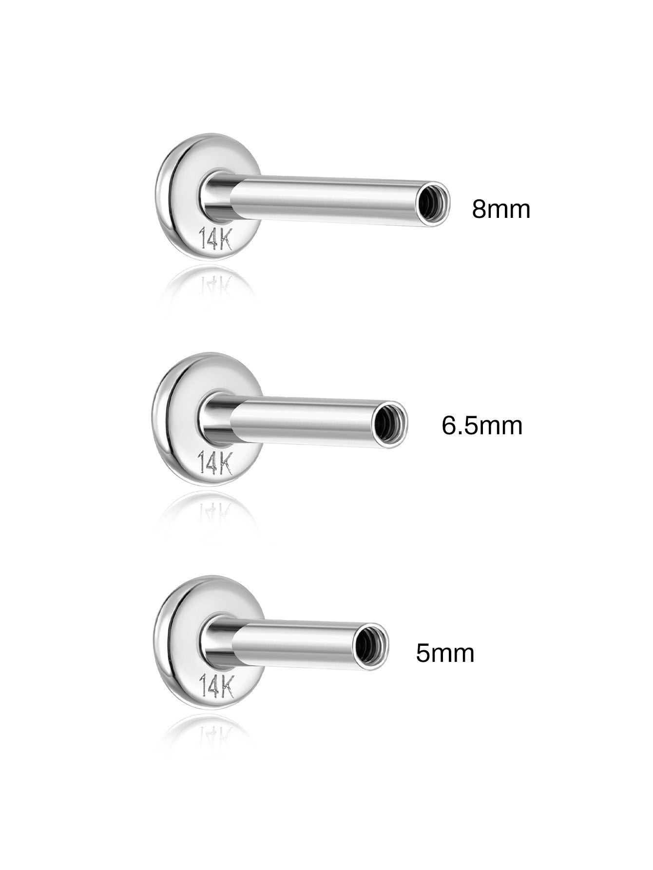 14K Solid Gold Flatback Base 5mm/6.5mm/8mm-aurivna