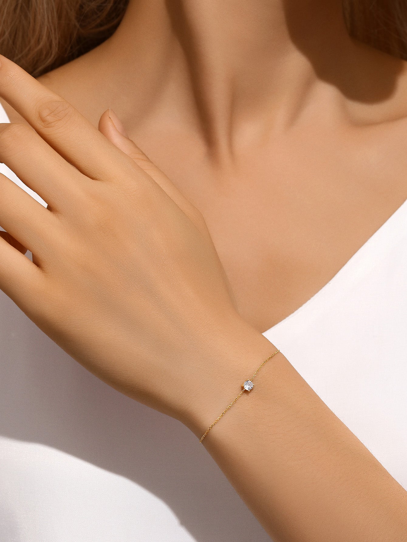925 Sterling Silver Four-Claw Pave Zircon Bracelet-aurivna