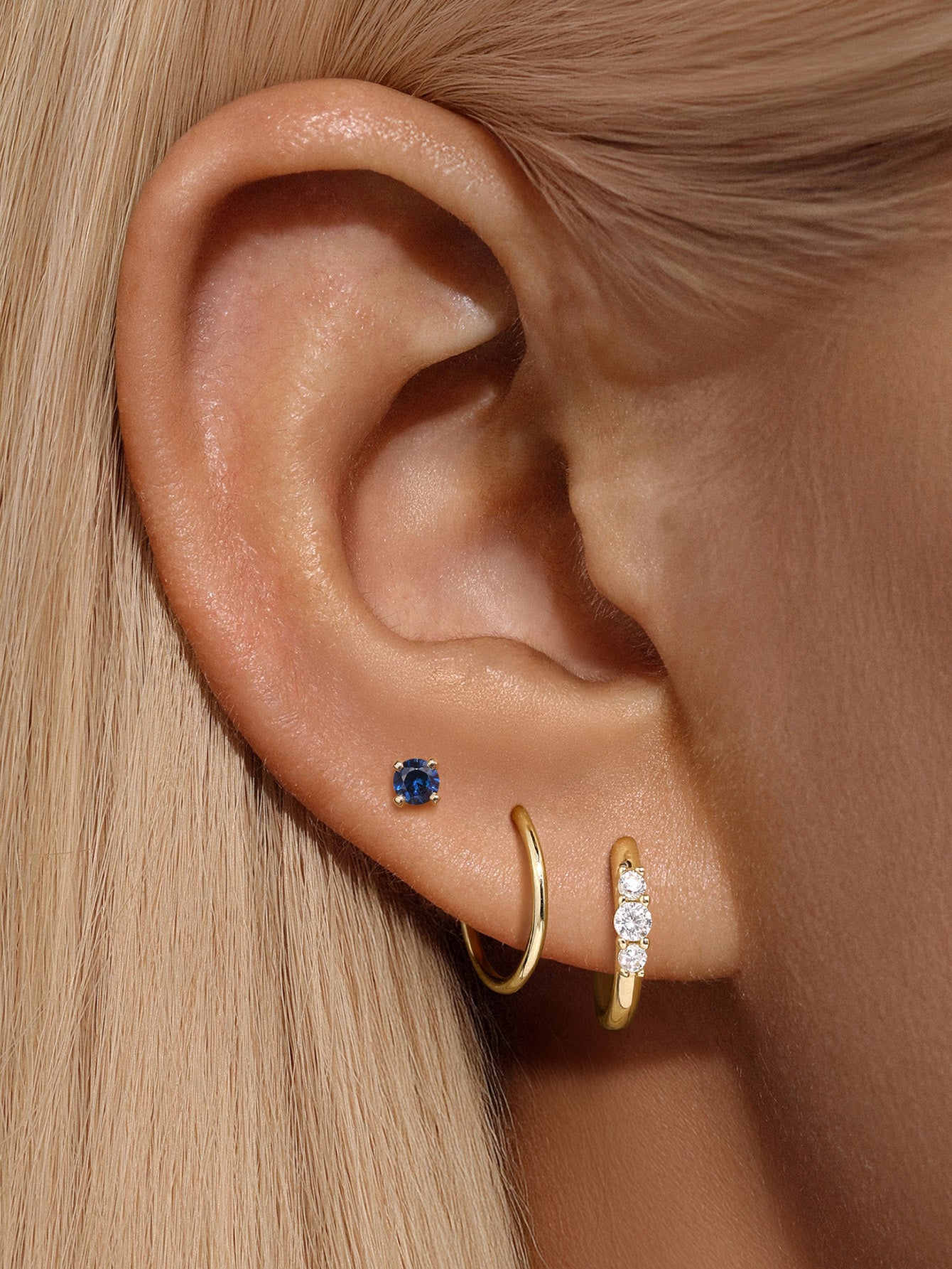 14K Solid Gold September Birthstone Stud-aurivna