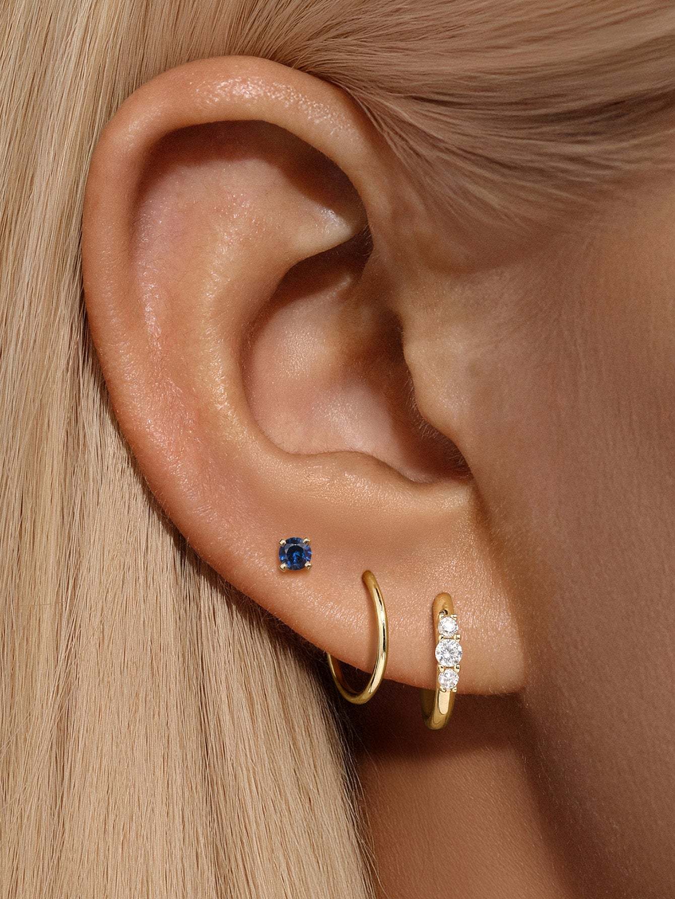 14K Solid Gold September Birthstone Stud-aurivna