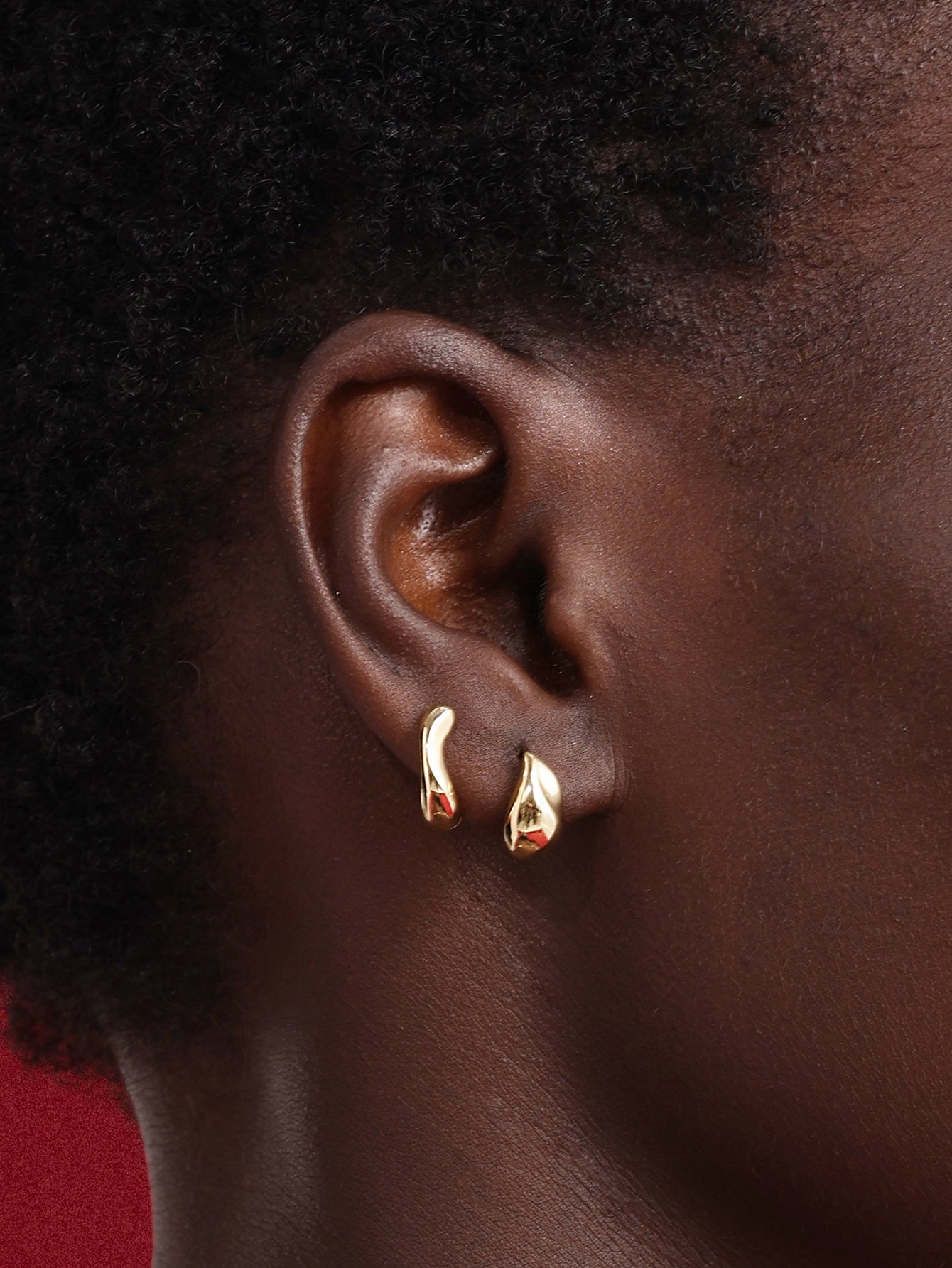 18k Gold Vermeil Flow Classic Droplet Studs-aurivna