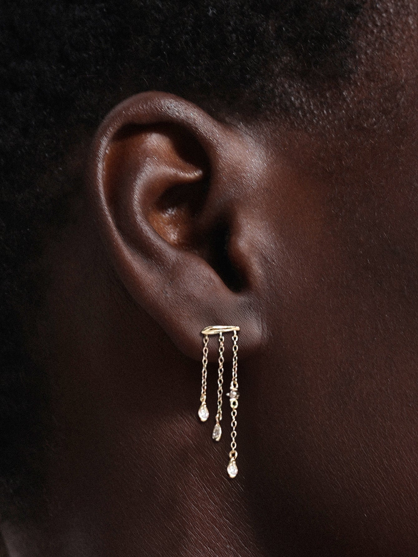 18k Gold Vermeil Flow Droplet Pendant Tassel Studs-aurivna