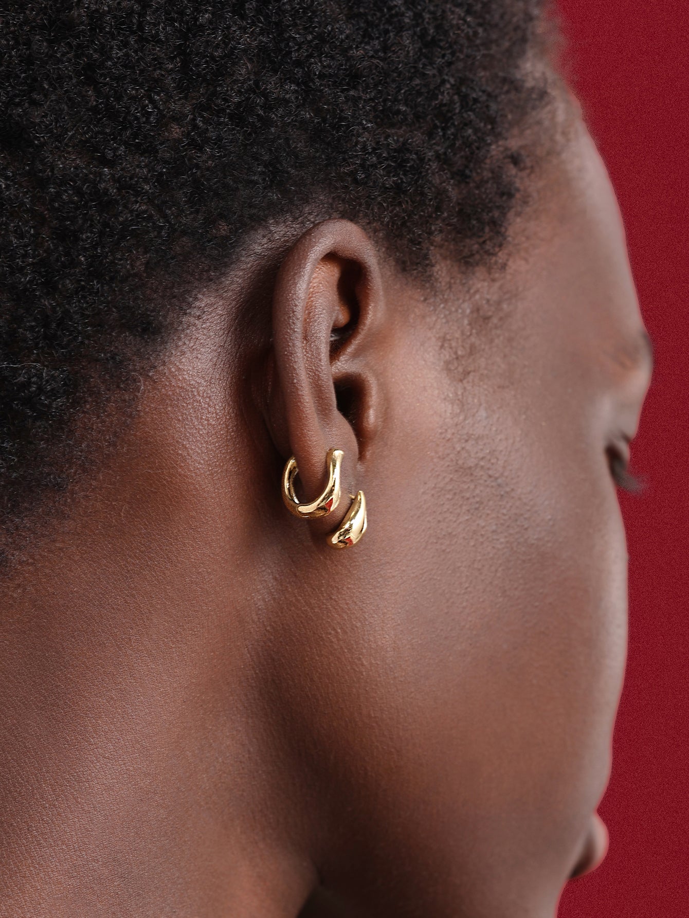 18k Gold Vermeil Flow Hoops-aurivna