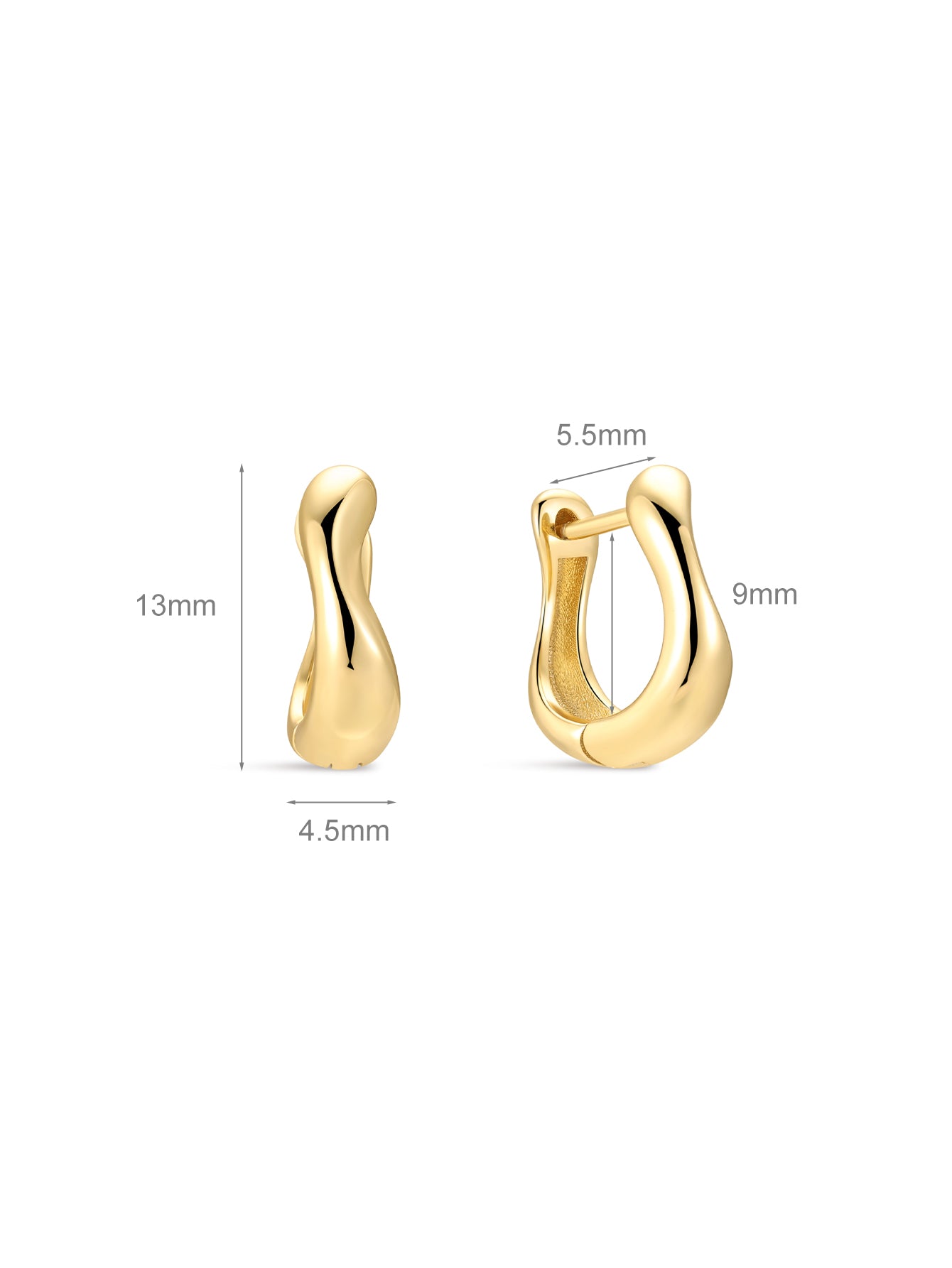 18k Gold Vermeil Flow Hoops-aurivna
