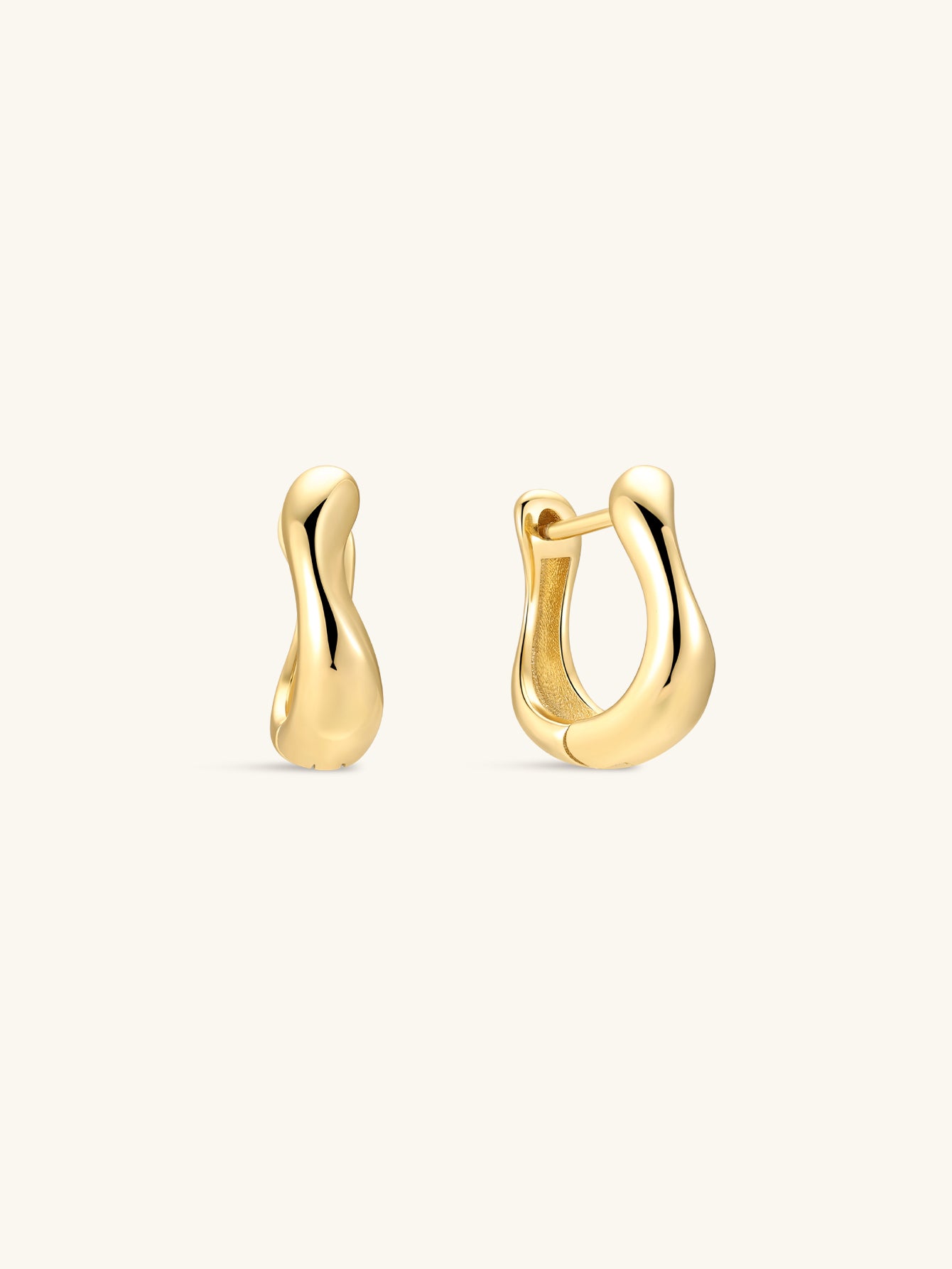 18k Gold Vermeil Flow Hoops-aurivna