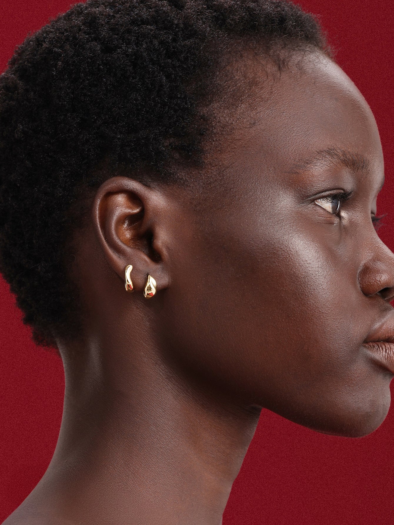 18k Gold Vermeil Flow Hoops-aurivna
