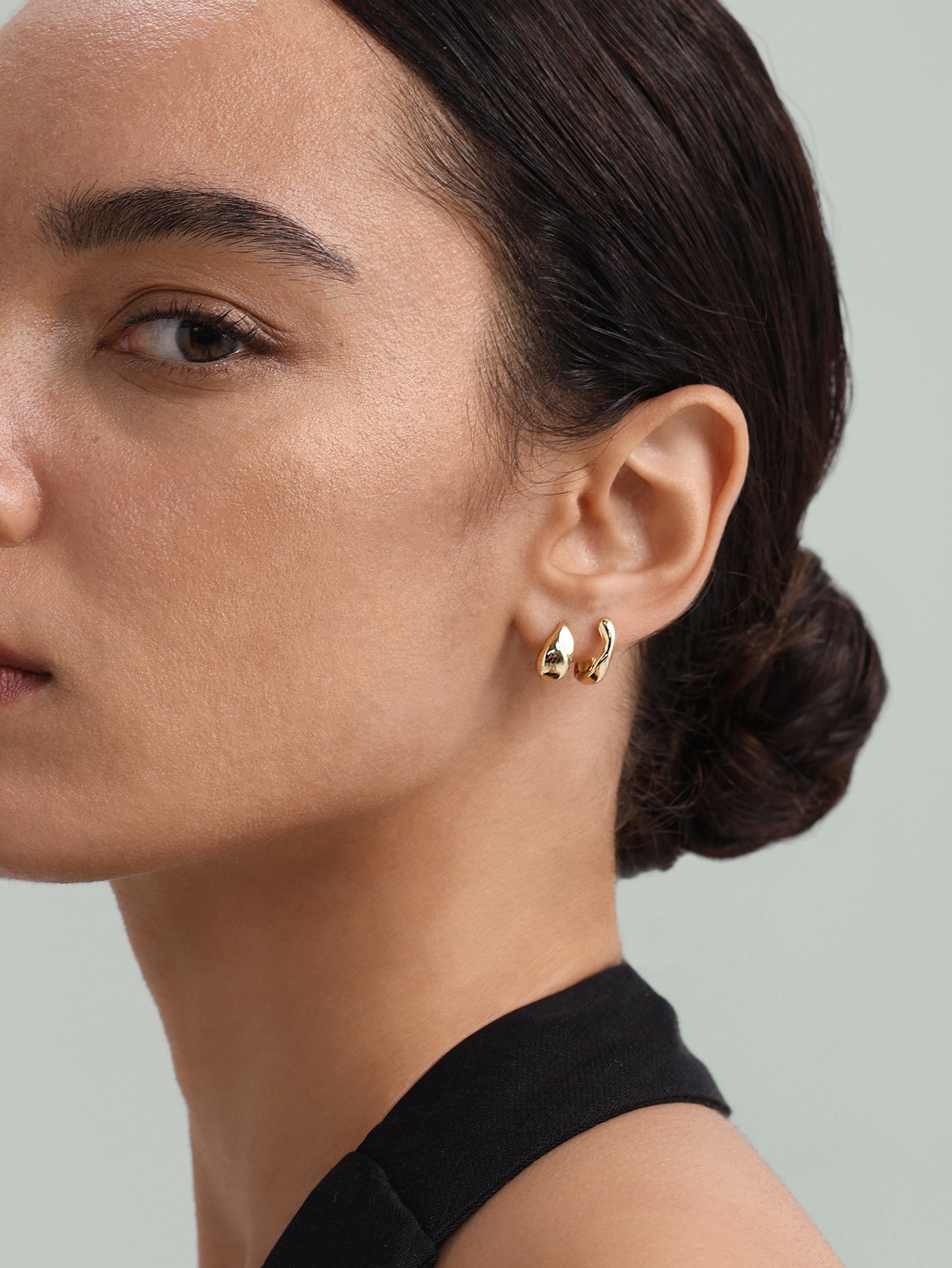 18k Gold Vermeil Flow Hoops-aurivna
