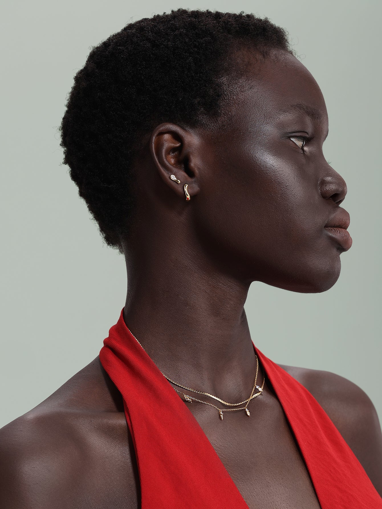 18K Gold Vermeil Flow Organic Droplet Studs-aurivna
