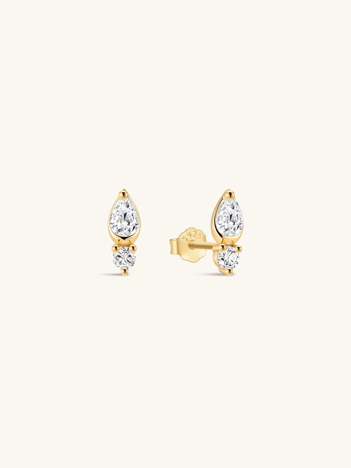 18k Gold Vermeil Flow Classic Droplet Studs-aurivna