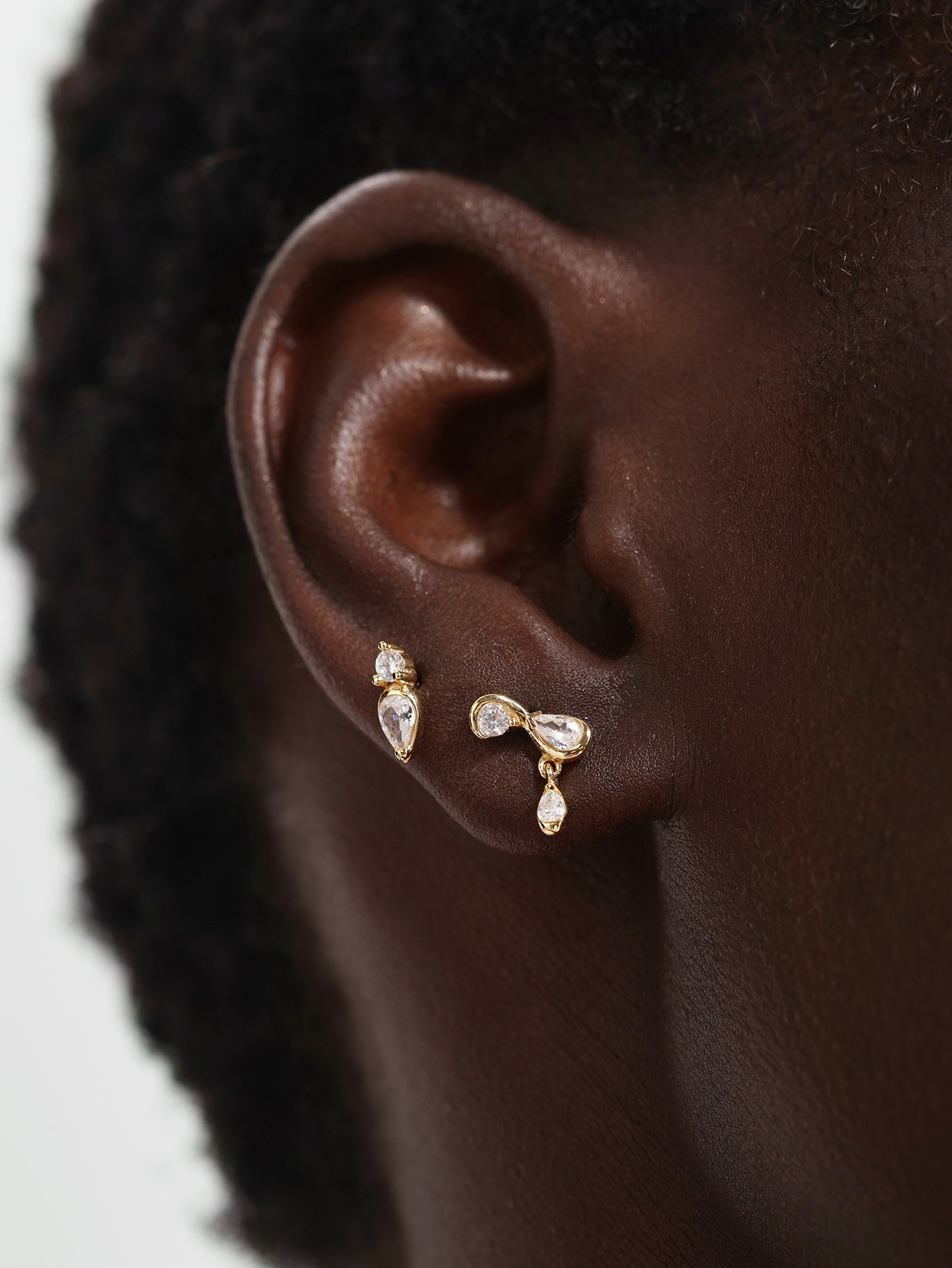 18k Gold Vermeil Flow Classic Droplet Studs-aurivna