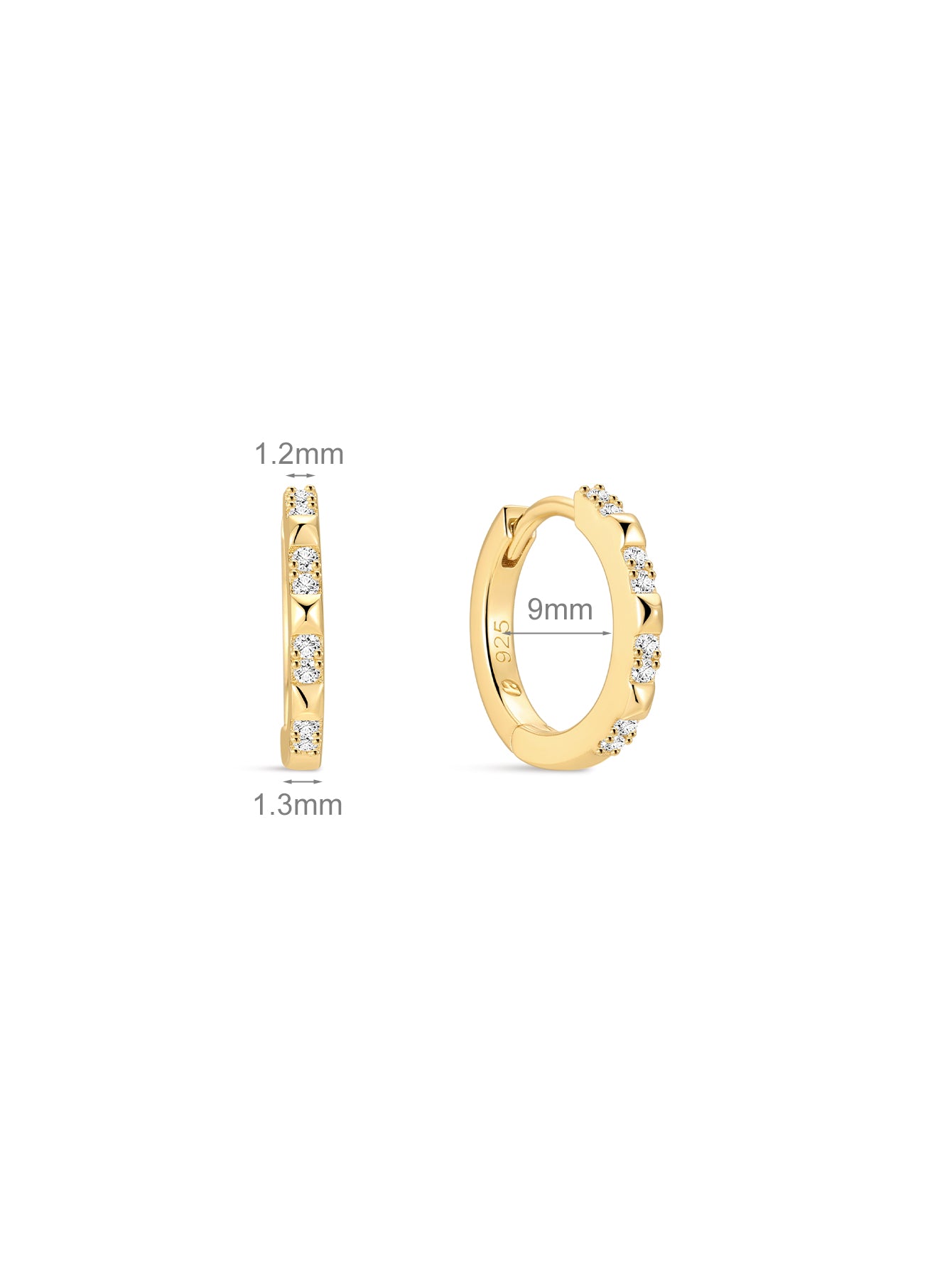 18K Gold Vermeil Prism Geometric Hoops-aurivna